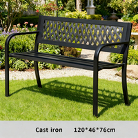 Banc de jardin en fonte antique, banc de jardin papillon