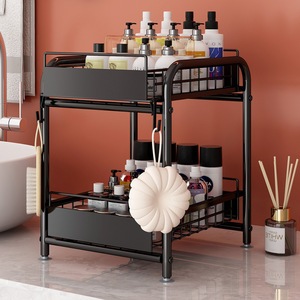 Estante de almacenamiento de cocina de 2 niveles, organizador metálico resistente para botellas de agua, ahorra espacio en el gabinete. - Product Image 2