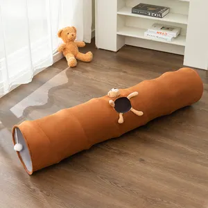 High Quality Foldable New Design Cat Tunnel Large And Small Options Beer And Solid Shape Interactive Cat Toy Tunnel