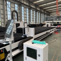Machine de découpe laser à fibre CNC à plateforme unique pour tôles métalliques, source laser Raycus, modèles 8025, 6025, 4020, 3015, industrielle, 1500W-30KW
