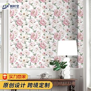 Creation Of Time And Space Peel Stick Wallpaper Floral Pink Self Adhesive For Bedroom <b>Wall</b> <b>Covering</b> - Product Image 1