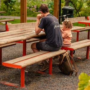 Modern Design Wood Grain <b>Folding</b> <b>Table</b> Removable Umbrella Lightweight Picnic Camping Chair Set for Outdoor <b>Garden</b> Park Use - Product Image 1