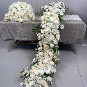 Flores decorativas para eventos, flores falsas de esquina, arreglo floral negro, guirnalda artificial para arco de boda