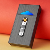 Nouvel arrivage boîte à cigarettes électronique multifonction avec briquet USB Rechargeable étui à cigarettes pour fumer