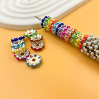 Perles entretoises en alliage ondulées de 12 mm en forme de soucoupe volante, avec trous percés, rondelles à trou droit pour la fabrication de bijoux DIY