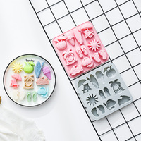Moules à gâteau en silicone antiadhésifs à thème plage, réutilisables, de qualité alimentaire, mignons, en silicone magnétique pour chocolat, bonbons et glaces DIY