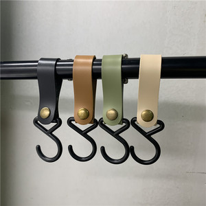 In stock: Outdoor camping leather <b>hooks</b>, portable <b>S</b>-shaped triangular storage rack, clothes rack, pot and pan <b>hooks</b>, keychains. - Product Image 2