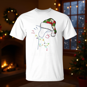 T-shirt Let It Flow Anatomy Heart Cardiac Nurse Patchwork Santa Hat Tri Blend - Product Image 3
