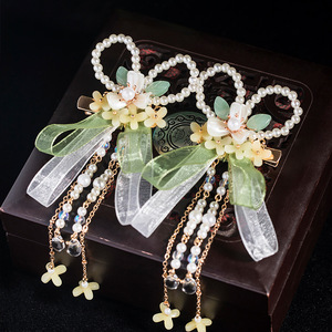 Accesorios para el cabello de estilo chino tradicional, pinzas para el cabello, adornos para el cabello con perlas, tocados con borlas, lazos de estilo chino nuevos, Hanfu - Product Image 1