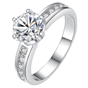 <strong>Fashion</strong> <strong>Jewelry</strong> 925 <strong>Silver</strong> Moissanite Engagement Rings for Women 6.5mm Vvs d Moissanite Rings - Product Image 6
