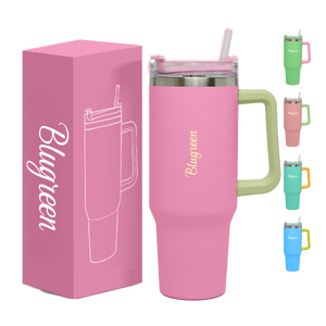 Benutzer definiertes Logo New Hot Travel Mug 40 Unzen Edelstahl becher mit Griff und Stroh becher - Product Image 1