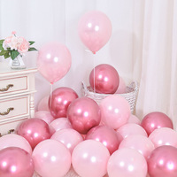 Vente flash Ballons en latex rose perlé de 10 pouces 2,2 g Double couche Ballons en latex chromé pour la décoration de fête d'anniversaire de mariage