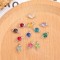 10 pz/set all'ingrosso in acciaio inox 12 zodiaco cristallo Birthstone Charms per la creazione di gioielli ciondolo