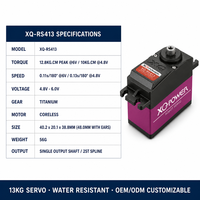 Servo Gear Titanium XQ-POWER XQ-RS413 13KG 180 Derajat Tahan Air 56g Digital Pan Tilt Lengan Robot RC Boat 6V