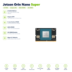 N-VIDIA Jetson Orin Nano Super Developer Kit 67 <b>TOPS</b> 8GB LPDDR5 Edge AI Computing Module <b>Linux</b> Embedded Vision Robotics - Product Image 6
