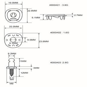 Kit de raccordements pour bateau Snowl en acier inoxydable, 3 pièces, 4000A00, pour remplacement et réparation - Product Image 1
