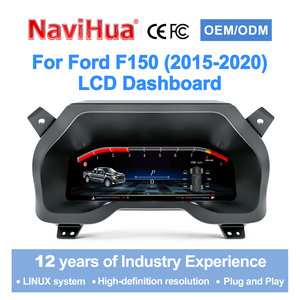 Navihua - Tableau de bord numérique - Système Linux - CarPlay - Écran LCD - Compteur de vitesse - Mise à niveau pour Ford F150 2015-2020 - Product Image 1