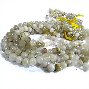 ลูกปัดทรงกลมสีทองธรรมชาติขนาด 9-10 มม. ร้อยเป็นเส้นยาว 13 นิ้ว - Product Image 1