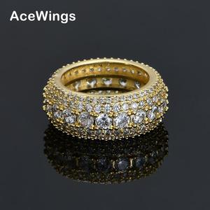 R011 degli uomini di <span class=keywords><strong>Anello</strong></span> In Ottone Oro Argento di Colore Zircone Cubico Iced out <span class=keywords><strong>ANELLO</strong></span> di Modo Dei Monili di Hip Hop - Product Image 1