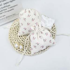 Ventes chaudes Sac de rangement à cordon de serrage en coton biologique recyclable de taille personnalisée pour le rangement des bijoux - Product Image 2