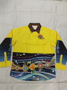 Men <strong>Hi</strong> <strong>Vis</strong> Full Sleeve High Visibility Printing <strong>Button</strong> up Reflective Cotton Work Safety Shirt - Product Image 3