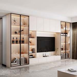 Luxury Modern <b>LED</b> <b>TV</b> <b>Cabinet</b> and Stand Middle Ancient Style High-End Wood Furniture <b>for</b> 85 Inch <b>TVs</b> Living Room Hotel - Product Image 3