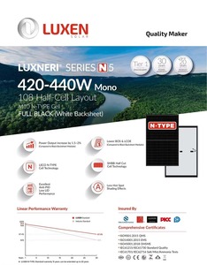 Panneau solaire LUXNERI LNVB 420-440M entièrement noir 420W 425W 430W 435W 440W Technologie Mono Perc Haute puissance de sortie - Product Image 4