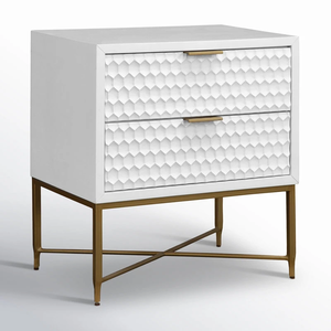 Elegante mesita de noche con 2 cajones, unidad de almacenamiento compacta multicolor, perfecta para dormitorio, sala de estar, interiores modernos, duradera - Product Image 4