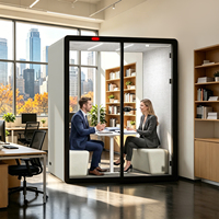 Cabine de réunion privée en forme d'arc pour 4 à 6 personnes, cabine insonorisée mobile, boîte acoustique silencieuse, bureau acoustique, cabine acoustique