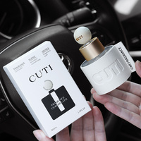 Diffuseur de parfum pour voiture rond de 50 ml, diffuseur d'huiles essentielles en verre parfumé personnalisé avec boîte et bâtonnets