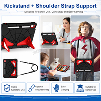 Étui antichoc robuste pour iPad 10e et 11e génération 10.9 avec support double pliable, bandoulière, design animé pour enfants, OEM ODM