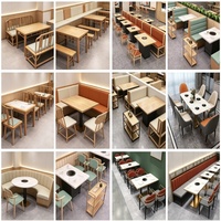 Ensemble de mobilier pour restaurant à thème, restaurant occidental, restaurant de fondue, hôtel, cafétéria, restaurant de barbecue, bar, restaurant de burgers, bar, salon de thé, avec cabines, canapés, tables et chaises