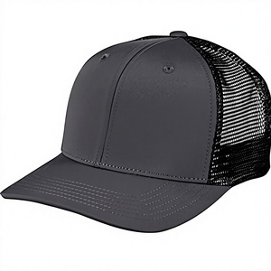 <b>Black</b> Mesh Trucker <b>Cap</b> 5 Panel Snapback <b>Baseball</b> Hat Adjustable Flat Brim Casual Outdoor Sports - Product Image 2
