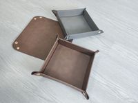 Vide-Poche Pliable en Similicuir Gris, Effet Noyer Tanné, Personnalisable au Laser, Idéal pour Monnaie et Petits Objets