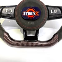 Volant en fibre de carbone Sharan à faible MOQ pour SEAT Leon Jetta Superb Golf MK4 Passat B5 Polo Skoda Octavia à fond plat