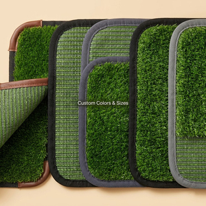 Tapis en gazon synthétique tissé confortable, facile à nettoyer, anti-UV, pour <span class=keywords><strong>chat</strong></span>, chien, cour arrière, sol de niche - Product Image 2