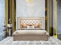 Usine vente directe meubles sur mesure en bois massif + cuir lit complet ensemble de chambre à coucher haut de gamme hôtel minimaliste moderne roi taille de lit