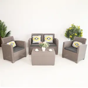 Modern Classic Outdoor Rattan Garden Furniture Plastic Sofa Set Injection