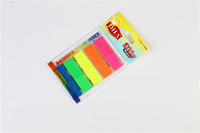 Onglets de notes autocollantes Onglets d'index colorés Drapeaux Fluorescent Pet Sticky Notes mémo fluorescent 5 couleurs PVC Film Index Pad Page