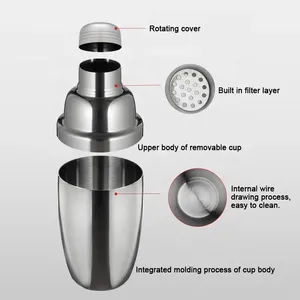 ชุดเครื่องมือบาร์เทนเดอร์สเตนเลสสตีล ชุดเชคเกอร์สำหรับชงชาไข่มุก ชานม  พร้อมแก้วผสม  รับทำโลโก้  ขายส่งจากโรงงานโดยตรง - Product Image 2