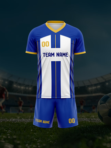 Kit <span class=keywords><strong>Calcio</strong></span> Estivo Personalizzato di Alta Qualità Unisex, Divisa <span class=keywords><strong>da</strong></span> <span class=keywords><strong>Calcio</strong></span> Personalizzata con Maglia e Pantaloncini per Club, Scuola e Squadre - Product Image 5