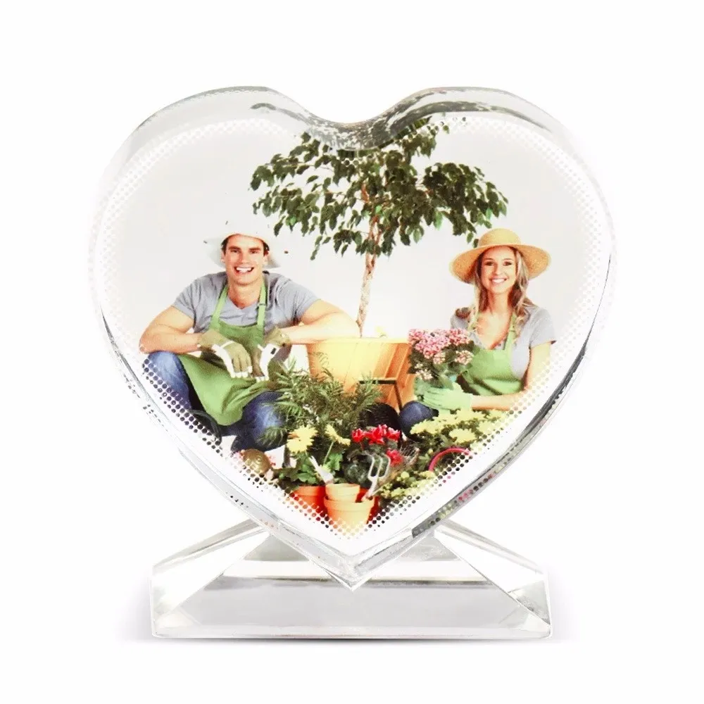 Love heart shape frame sublimation crystal photo frames sublimation heat transfer press machine