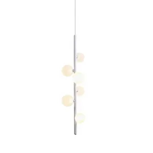 Lampe LED suspendue en acier inoxydable, avec boule acrylique décorative, design moderne, luminaire décoratif d'intérieur