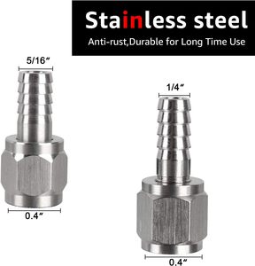 Barbe à écrou pivotant pour tuyau Homebrew, 1/4 ''Barb & 5/16'' Barb, raccords à déconnexion rapide MFL en acier inoxydable pour système de brassage - Product Image 2