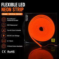 Bande LED néon flexible en silicone IP67 6x12mm DC5V 12V, découpable toutes les 2,5cm ou 1cm, RGB RGBIC 5M pour enseignes, décoration intérieure et commerciale, éclairage de corde