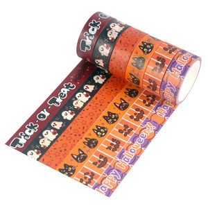 Juego de cintas Washi de Halloween, 11 rollos de cinta de papel decorativa con diseño de dibujos animados para manualidades y decoración - Product Image 1