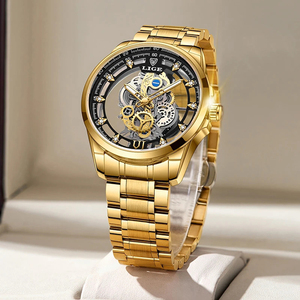 LIGE Waterproof Watch Business Quartz <b>Wristwatches</b> Men Top Brand Luxury Gold Skeleton Retro Men Watch Relogio Masculino - Product Image 3