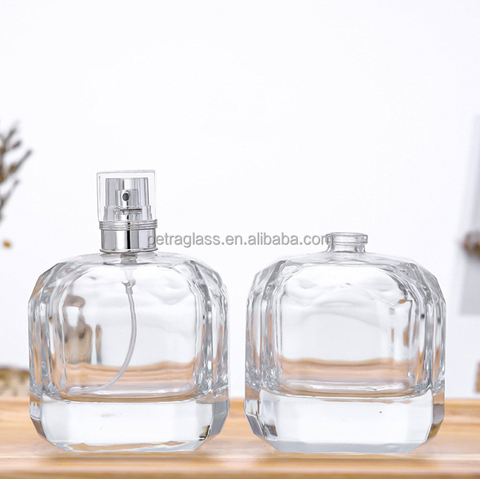 Wholesale 100ml 50ml Clear Glass Perfume Bottle Hight White Glass Thickened Bottom Perfume Spray Bottle Support Customiaztion