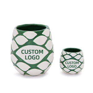 Vasos de Tequila Mexicanos a Rayas, Vasos de Cerámica para Tequila Patron, Vasos de Agave - Product Image 3