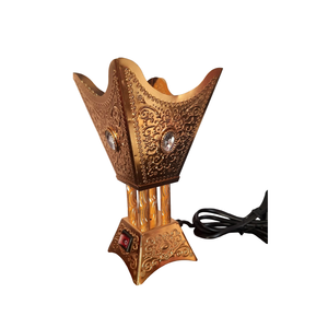 Brûleur d'encens en laiton avec finition antique en cuivre pour la maison, brûleur d'encens aromatique, brûleur de bakhoor en métal, brûleur d'oud arabe, luxe léger - Product Image 1